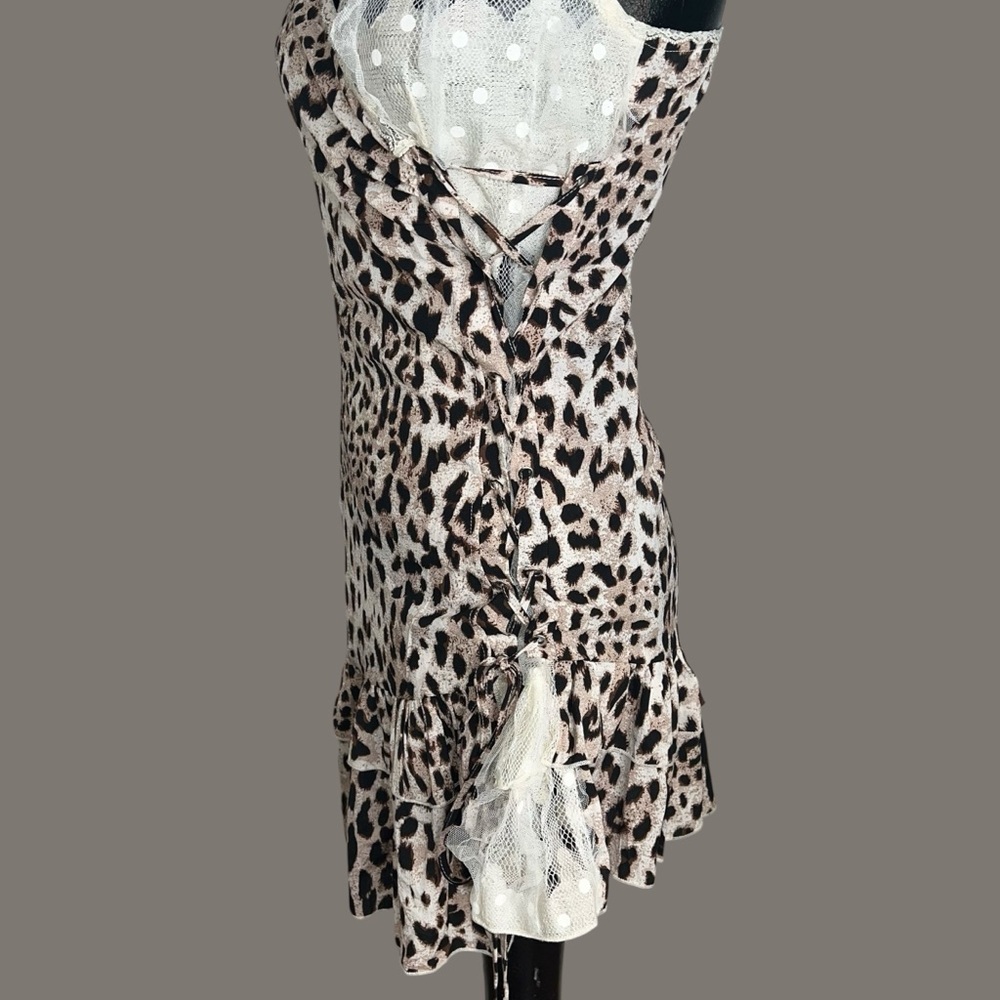 NWT E&I The Label Leopard Print Spaghetti Strap Dress - Picture 6 of 15